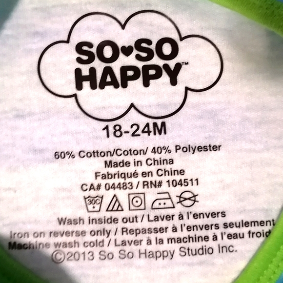 🔥SALE🔥 So So Happy "Think Happy Thoughts" Baby Girls Onesie NWT Size 18-24M - Picture 3 of 4